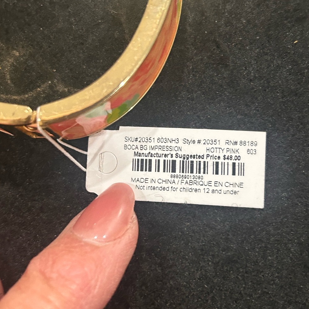 NWT Lilly Pulitzer BOCA BG IMPRESSION Hinged Bracelet - Picture 3 of 5